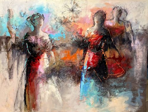 Figuratief 180 x 150 gemengde techniek